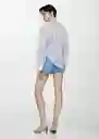 Camisa Zaro Celeste Talla M Mujer Mango
