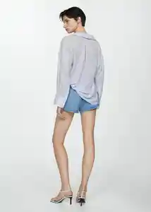 Camisa Zaro Celeste Talla M Mujer Mango