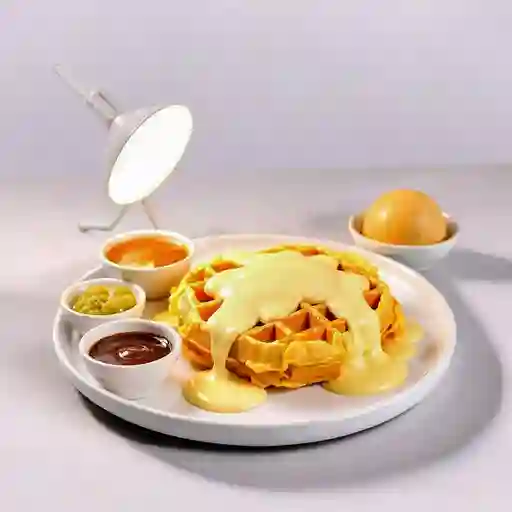Waffle Con Queso Crema