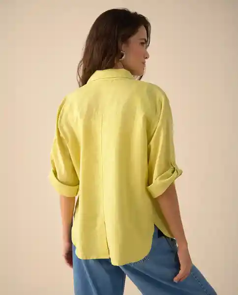 Camisa Amarillo Linaza Medio Talla XS 611G027 Esprit
