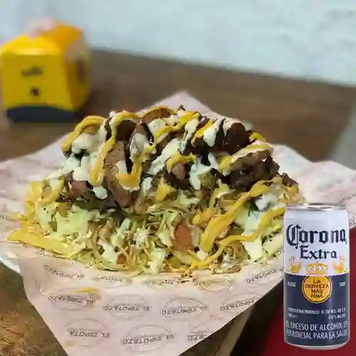 Combo Salchipapa Combinada + Corona 269 ml