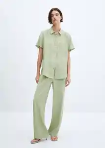 Pantalón Lisa-w Verde Talla M Mujer Mango
