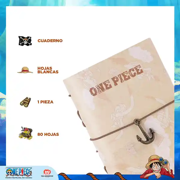 Libreta Hojas Sueltas Banda B6 Pu Serie One Piece Beige Miniso