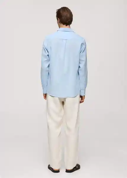 Camisa Emma Celeste Talla L Hombre Mango