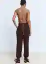 Pantalón Odalisca Chocolate Talla 40 Mujer Mango