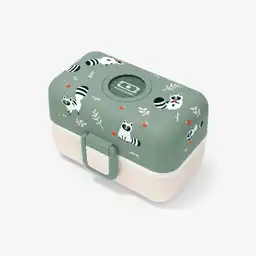 Monbento Lonchera Doble Raccoon Oliva Beige