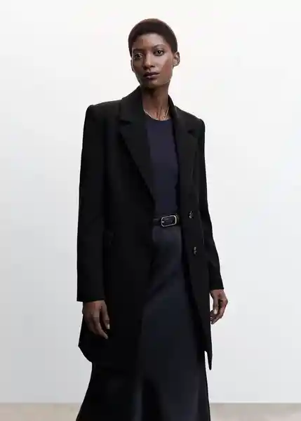 Abrigo Sugus Negro Talla 18 Mujer Mango