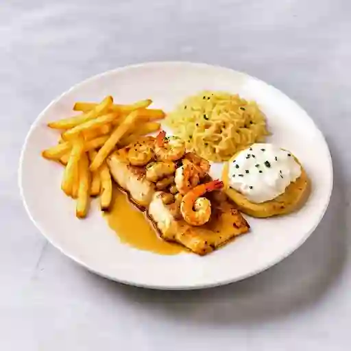 Trucha con camarones