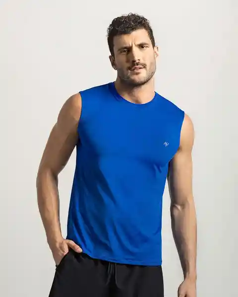 Leo Camiseta Secado Rapido Hombre Azul Talla L