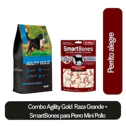 Combo Agility Gold Adulto Raza Grande + Smartbones Mini Pollo