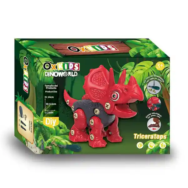 Ox Toys Dinosaurio de Juguete Triceratops DW2201