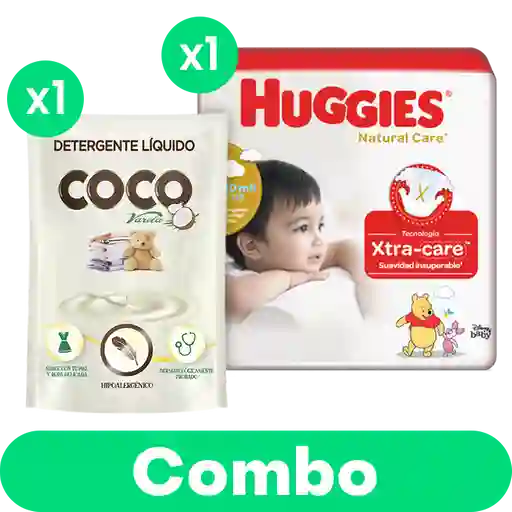 Combo Detergente Coco Hipoalergenico +Huggies Natural Care 