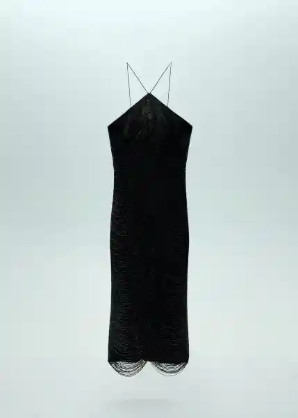 Vestido Joya Negro Talla L Mujer Mango