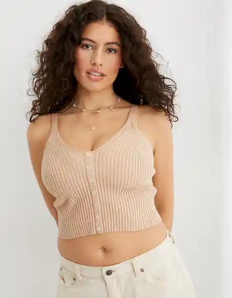 Camiseta Aerie Mujer Beige T SMALL 400382107531 American Eagle