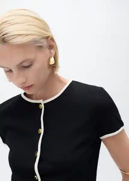 Camiseta Portbi Negro Talla L Mujer Mango