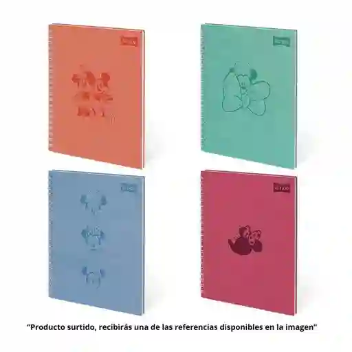 Scribe Cuaderno Minnie Cuero Rayado Argollado Tapa Dura 80 Hojas