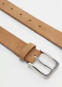 Cinturón Suede Beige Talla 90 Hombre Mango
