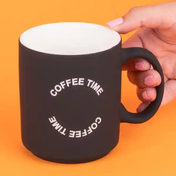 Taza de Cerámica de Coffee Time Negra 390 mL Miniso