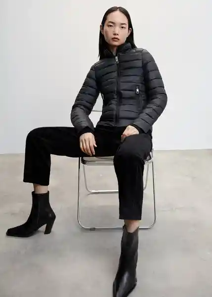 Abrigo Anorak Blandi Negro Talla 18 Mujer Mango