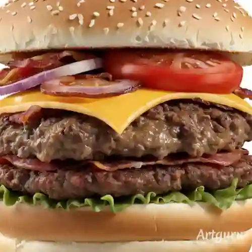 Hamburguesa Americana Doble Carne con Papa Francesa