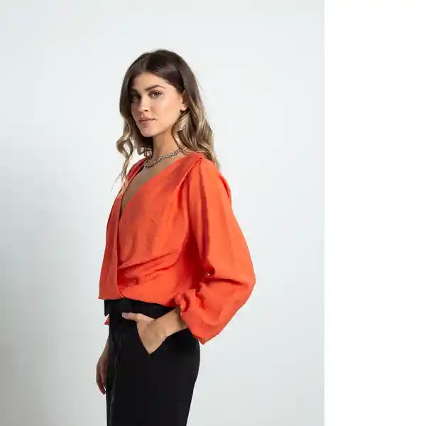 Camisa Nux Mujer Naranja Lirio Medio Talla S 412F333 Naf Naf