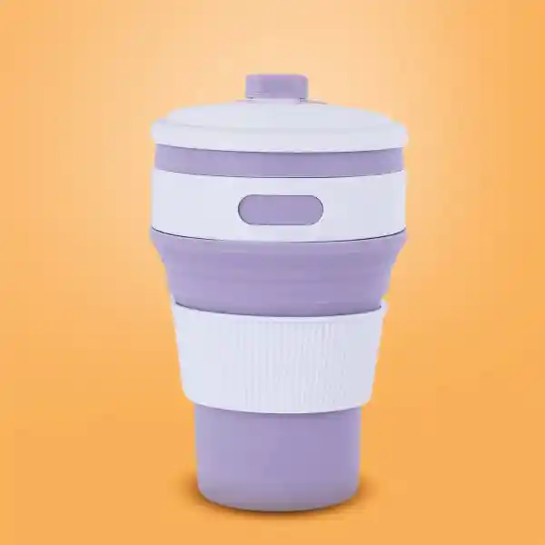 Vaso Plástico Plegable de Silicona Púrpura 350 mL Serie Miniso