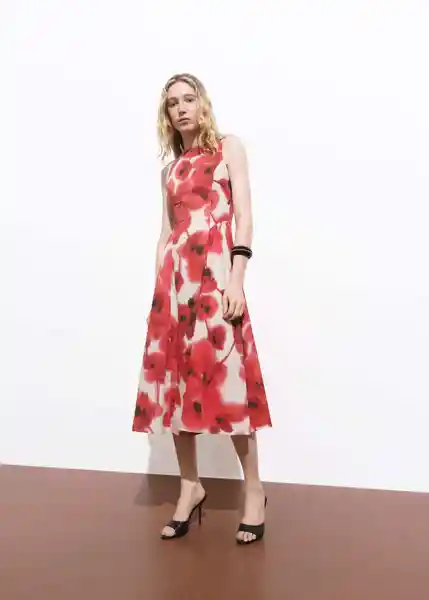Vestido Aquare Crudo Talla M Mujer Mango