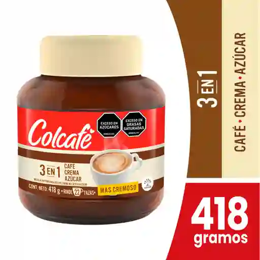 Colcafé Café 3 en 1 Crema no Lactea y Azucar Pet Barrigón 418 g