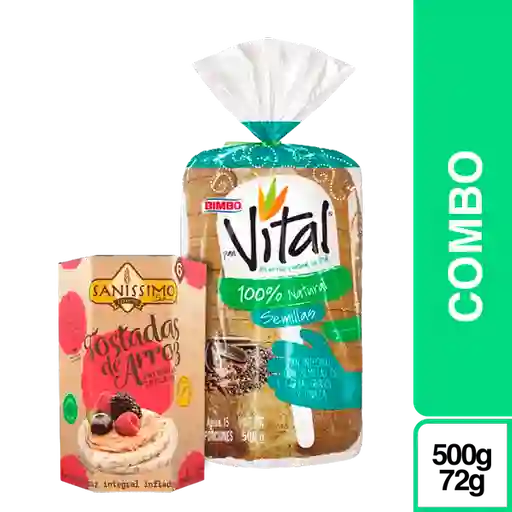 Combo Pan Vital Semillas + Tostadas de Arroz Integral Sanissimo