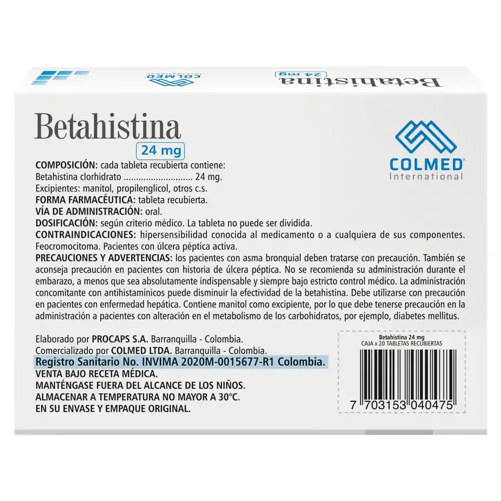 Betahistina (24 mg)