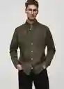 Camisa Oxford1 Khaki Talla L Hombre Mango