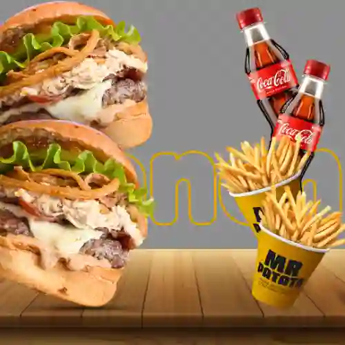 Duo Burger Ranch + Papas + Gaseosa