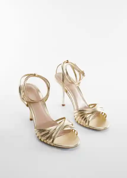 Sandalias Vicky Oro Talla 39 Mujer Mango