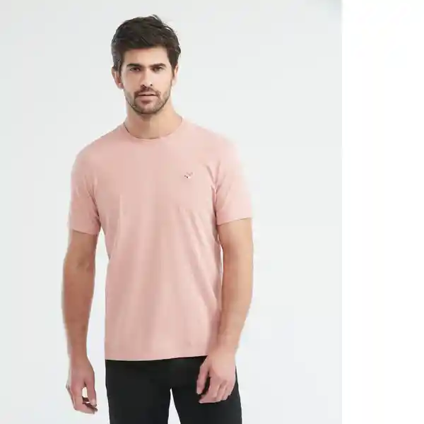 Camiseta Basic Round Neck Hombre Rosa Medio Talla XL Chevignon