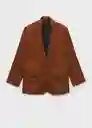 Saco Americana Nobu Tabaco Talla S Mujer Mango