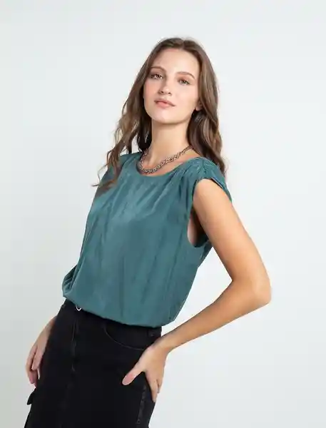 Camisa Anthea Mujer Verde Anade Oscuro Talla M 511F329 Naf Naf