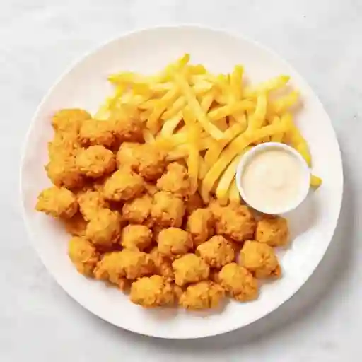 Popcorn chicken grande con bebida