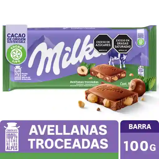 Milka Chocolate  Relleno Con Avellanas Troceadas