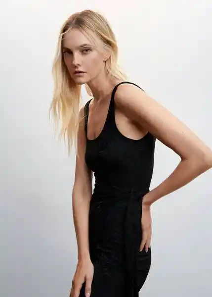 Vestido Firna Negro Talla 24 Mujer Mango