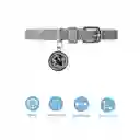 Collar Para Mascotas Dije Redondo Serie Silver Gray Miniso