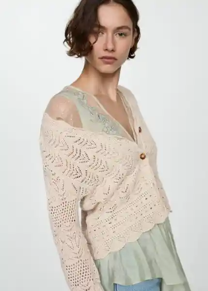 Chaqueta Cárdigan Sito Arena Talla S Mujer Mango