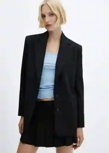 Blazer Americana Dipli Negro Talla S Mujer Mango