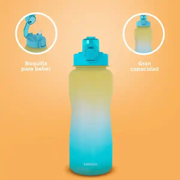 Cilindro Plástico Con Asa Amarillo y Azul 2 L Miniso