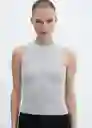 Top Gasparin Gris Talla M Mujer Mango