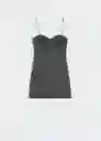 Vestido Geranio Gris Talla S Mujer Mango