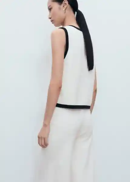 Chaleco Pipon Crudo Talla L Mujer Mango