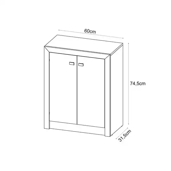 Muebles 2020 Gabinete Houston 2 Puertas Nogal