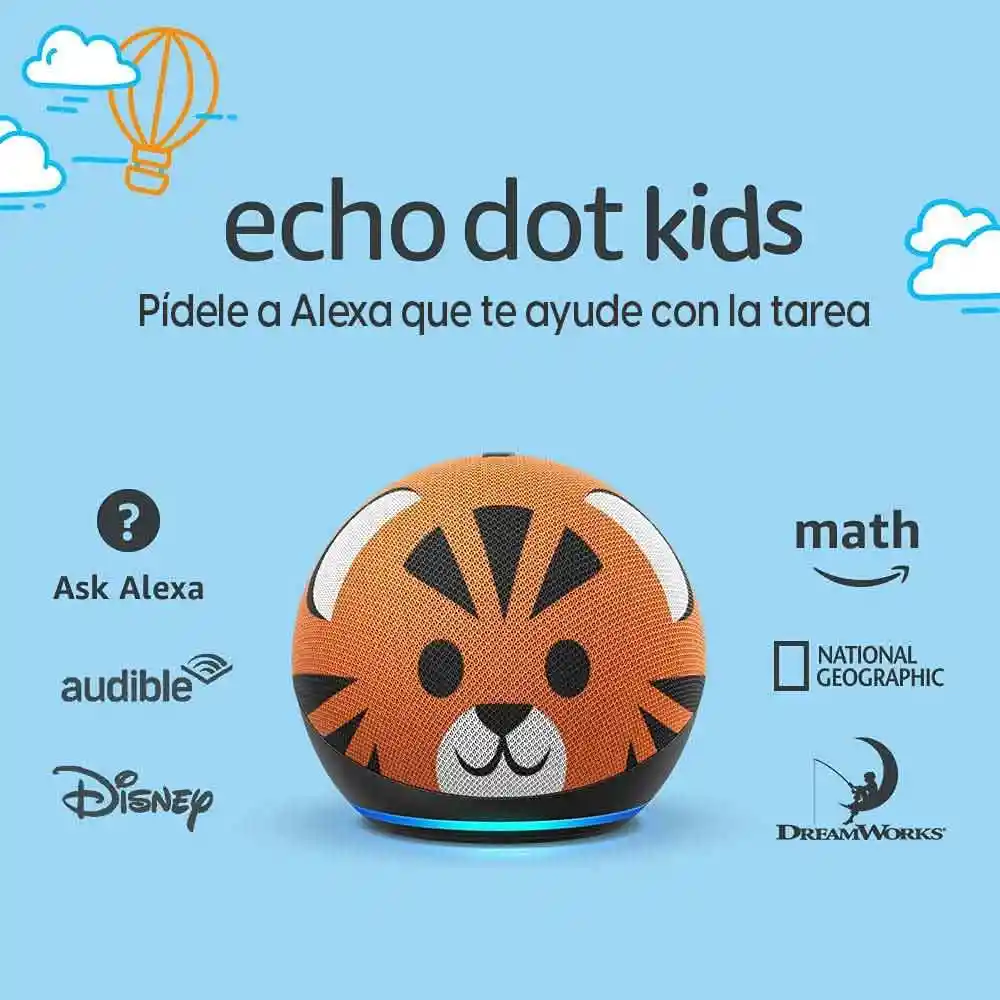 Amazon Echo Dot 4ta Inteligente Niños Tigre