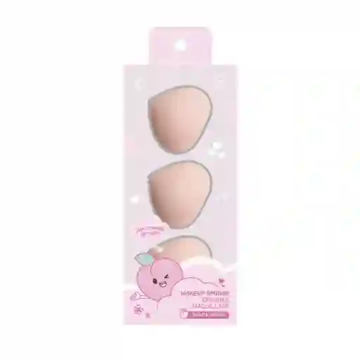 Set de Esponjas de Maquillaje Durazno Fun Fruit Miniso