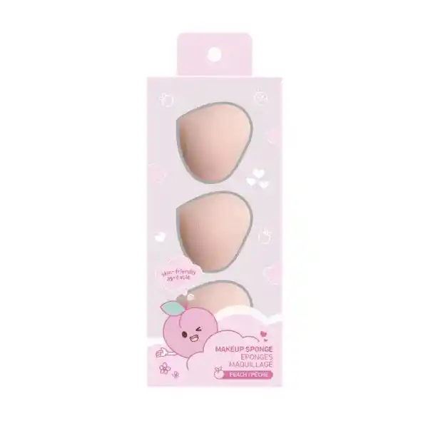 Set de Esponjas de Maquillaje Durazno Fun Fruit Miniso